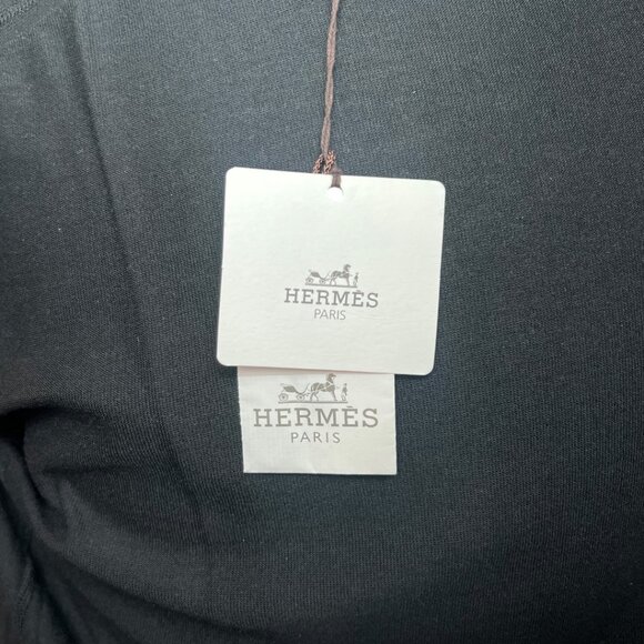 Hermes New 100% Cashmere Men's Black Full Button Cardigan Sweater EU Size Medium - Picture 8 of 8